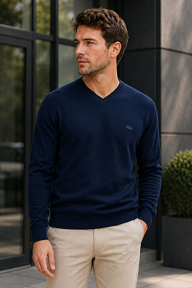 Джемпер тёмно-синего цвета V-Neck