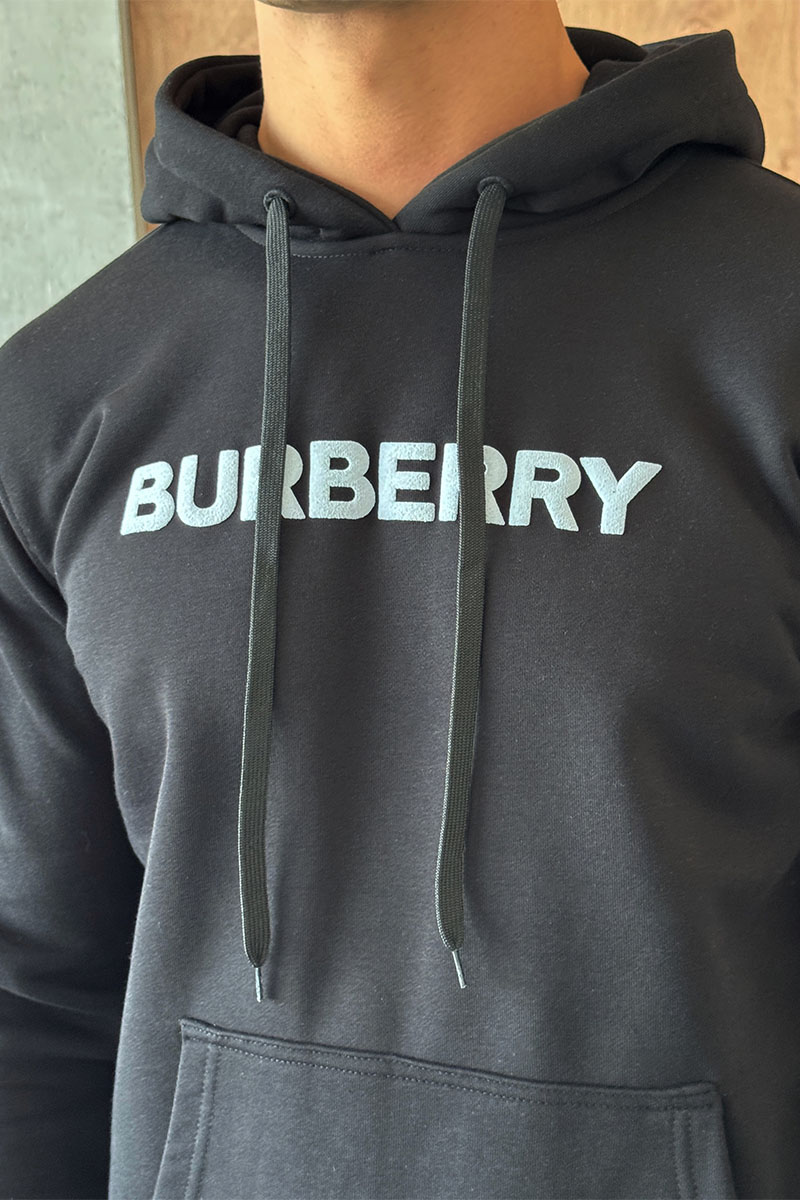 Burberry Чёрное мужское худи logo-print