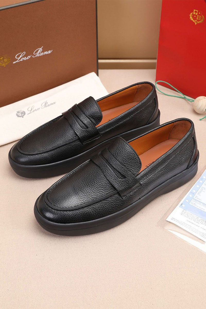 Loro Piana Кожаные лоферы Summer Walk - Black