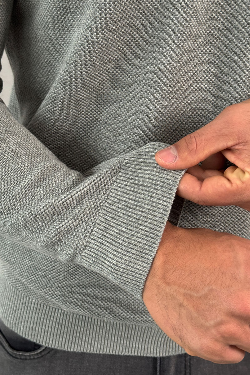 Tommy Hilfiger Серый джемпер Zip Neck logo-embroidered