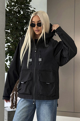Женская нейлоновая ветровка premium - Black