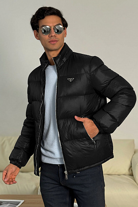 Мужской пуховик logo-plaque - Black 