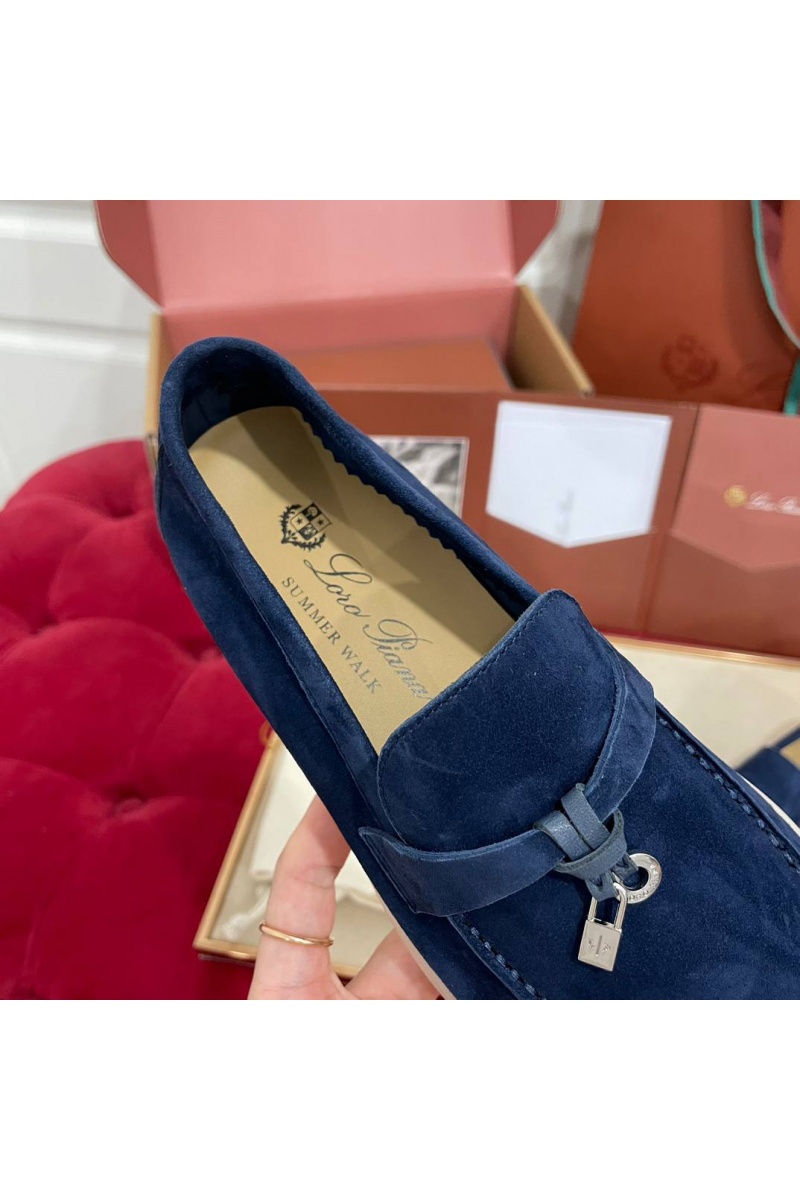 Loro Piana Женские замшевые лоферы Summer Charms Walk premium