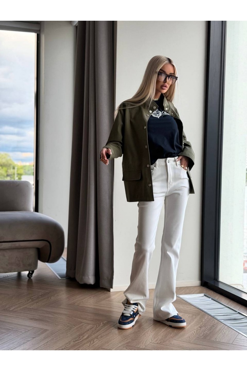 Loro Piana Белые женские джинсы клёш premium