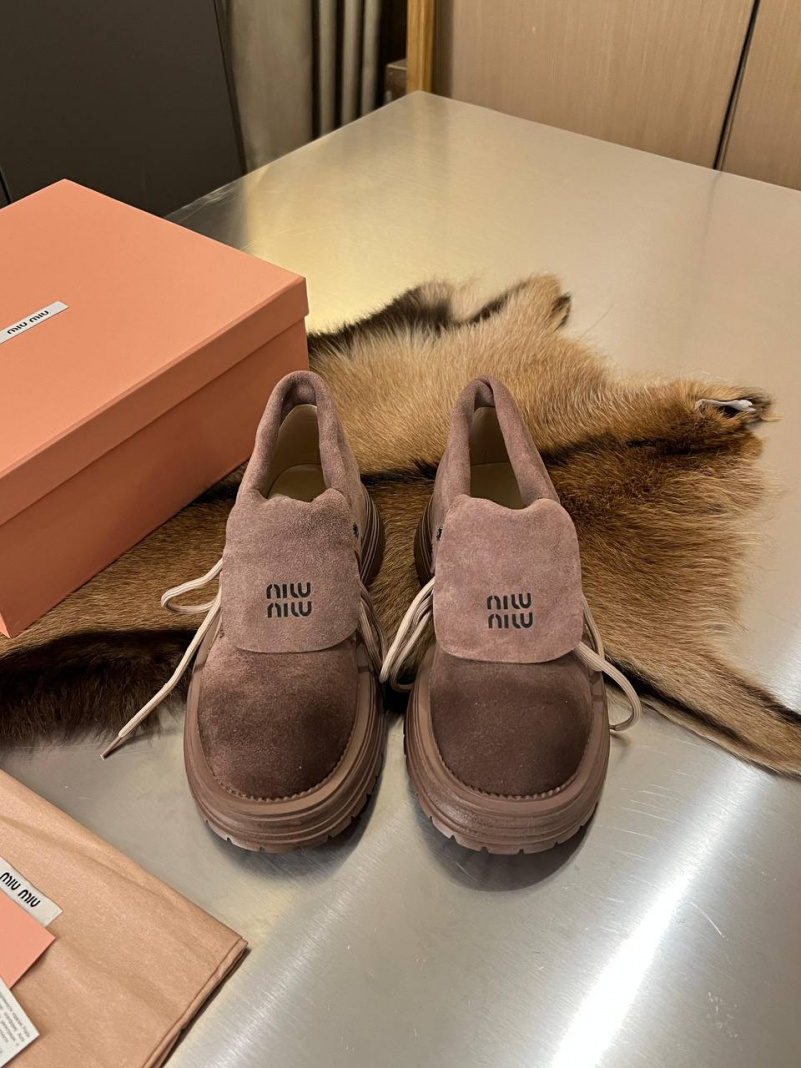 MIU MIU Женские замшевые ботинки Premium - Brown