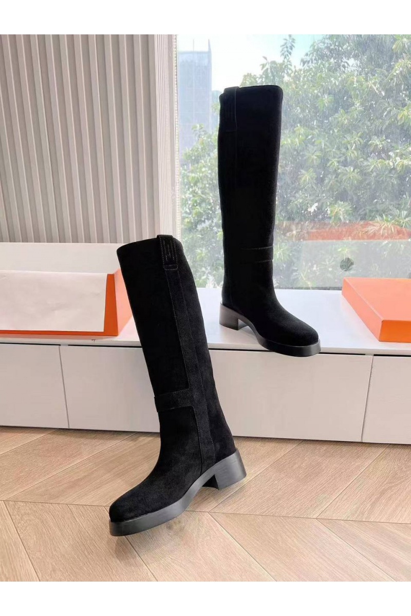 Hermes Женские замшевые сапоги Premium - Black