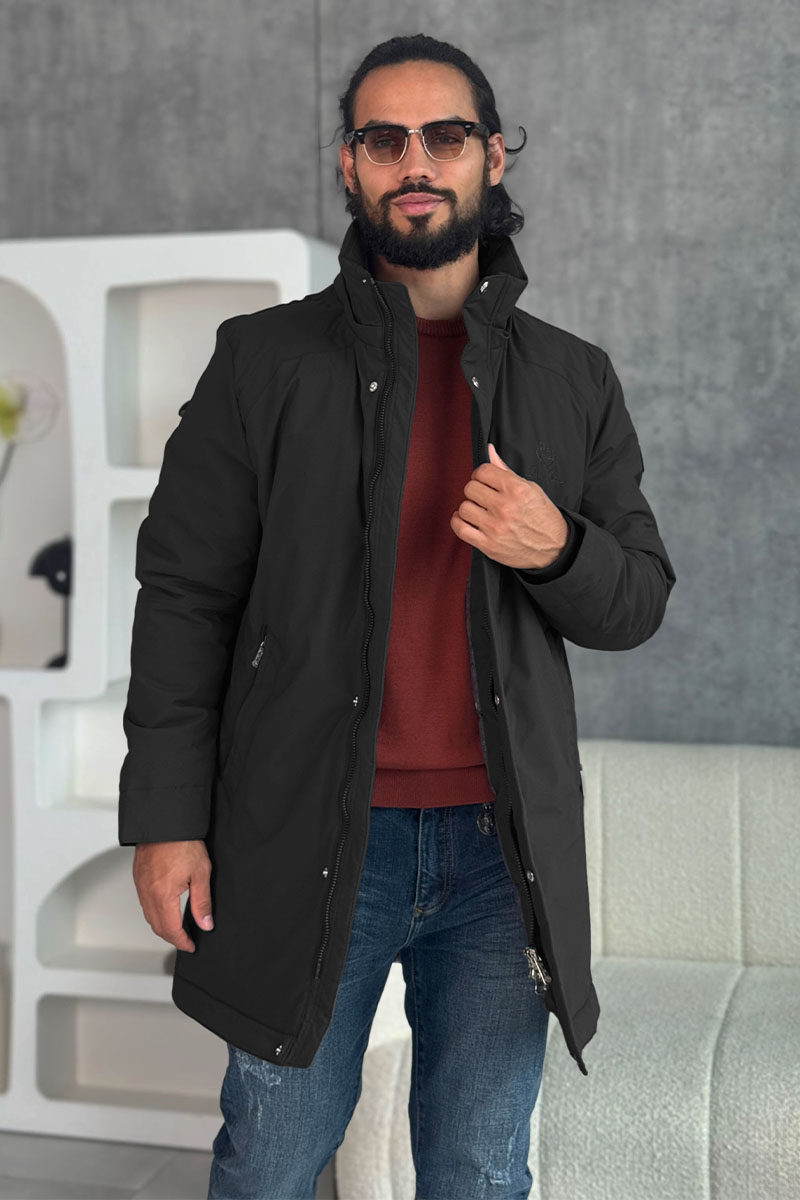 Loro Piana Мужская парка чёрного цвета 