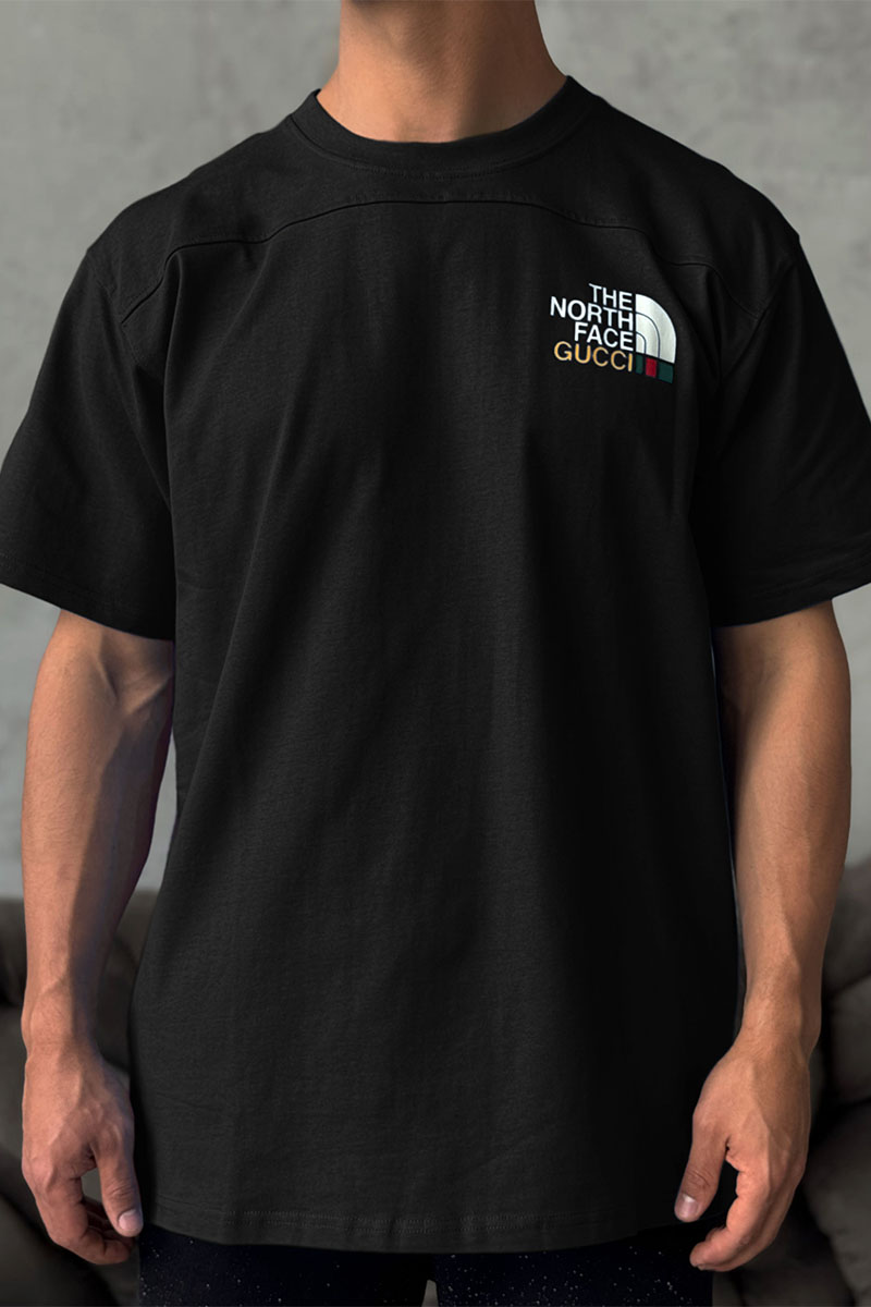 Gucci Оверсайз футболка TNF Collaboration landscape print - Black