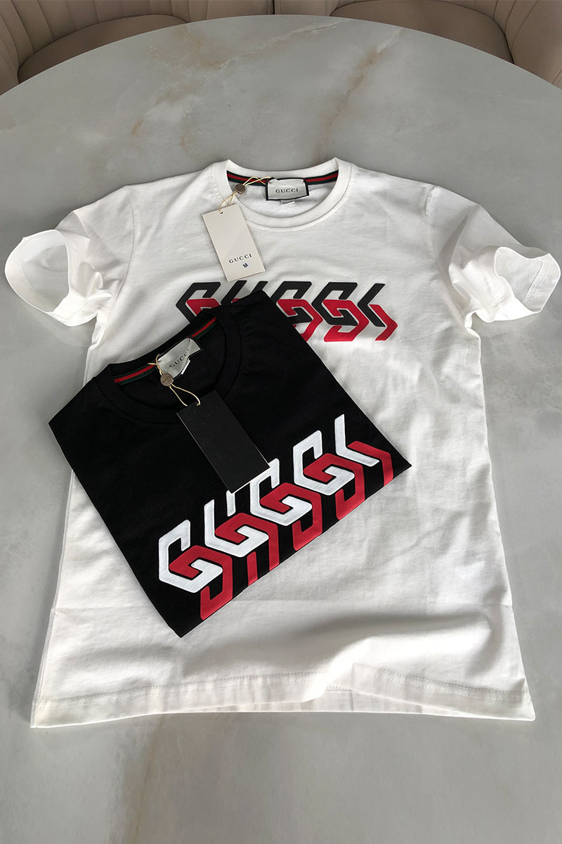 Gucci Брендовая мужская футболка чёрного цвета