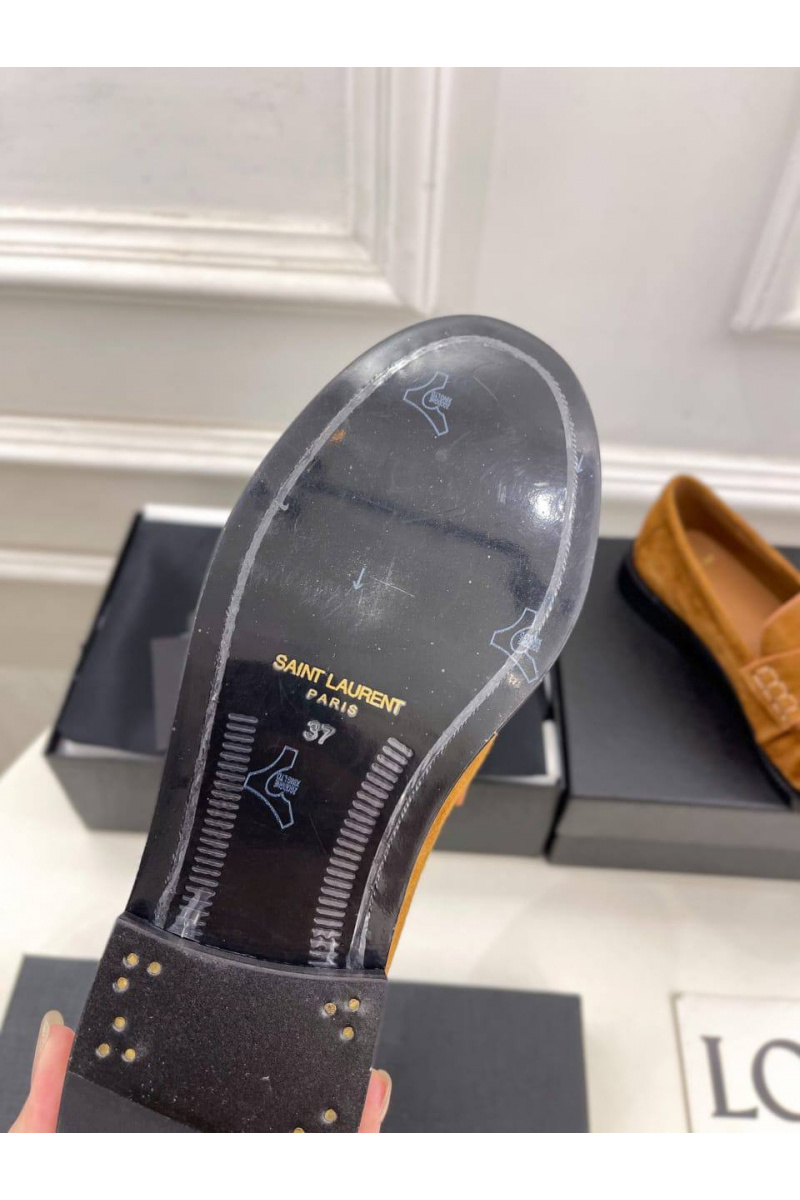 Yves Saint Laurent Женские замшевые лоферы premium
