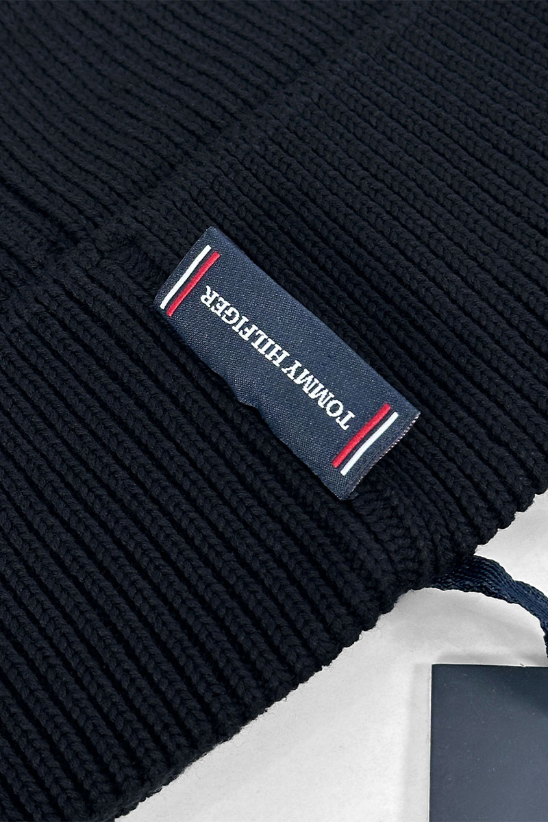Tommy Hilfiger Мужская тёмно-синяя шапка logo-patch