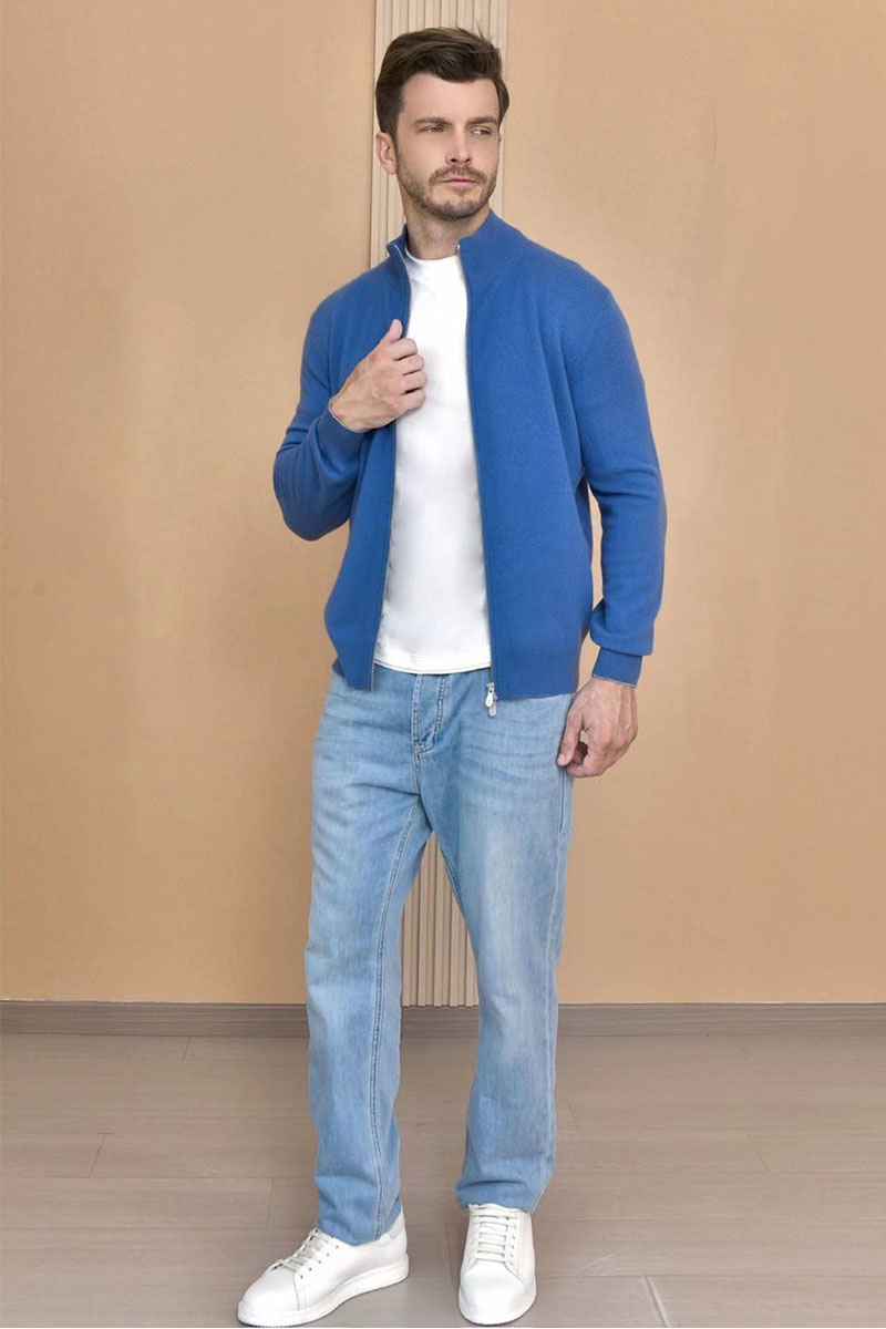 Designer Кашемировый свитер Premium - Lake Blue
