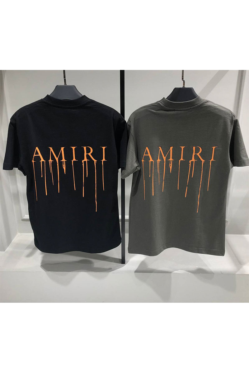 Amiri Мужская футболка Spray Paint Ma Tee - Grey