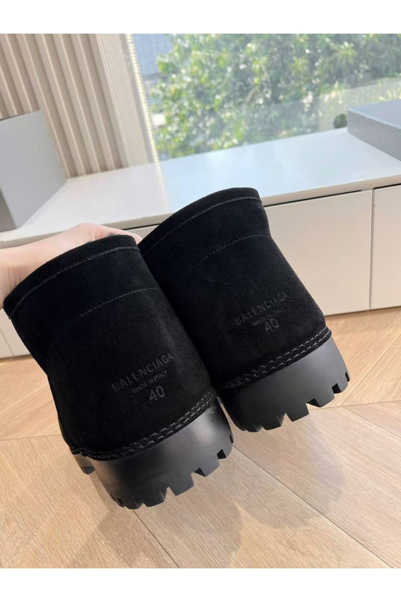 Balenciaga Женские ботинки Alaska Fur Bootie Premium - Black