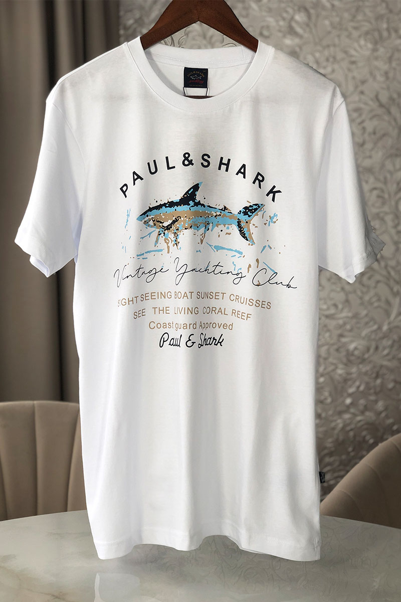 Paul & Shark Белая мужская футболка logo-print