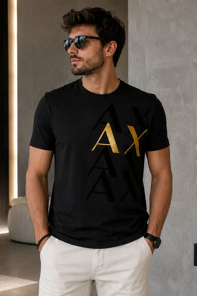Emporio Armani EA7 Мужская чёрная футболка 