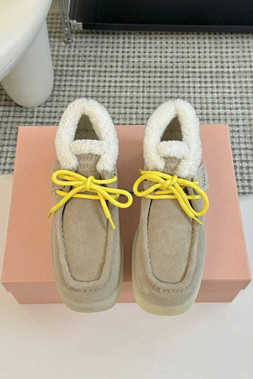 Женские замшевые лоферы с мехом premium