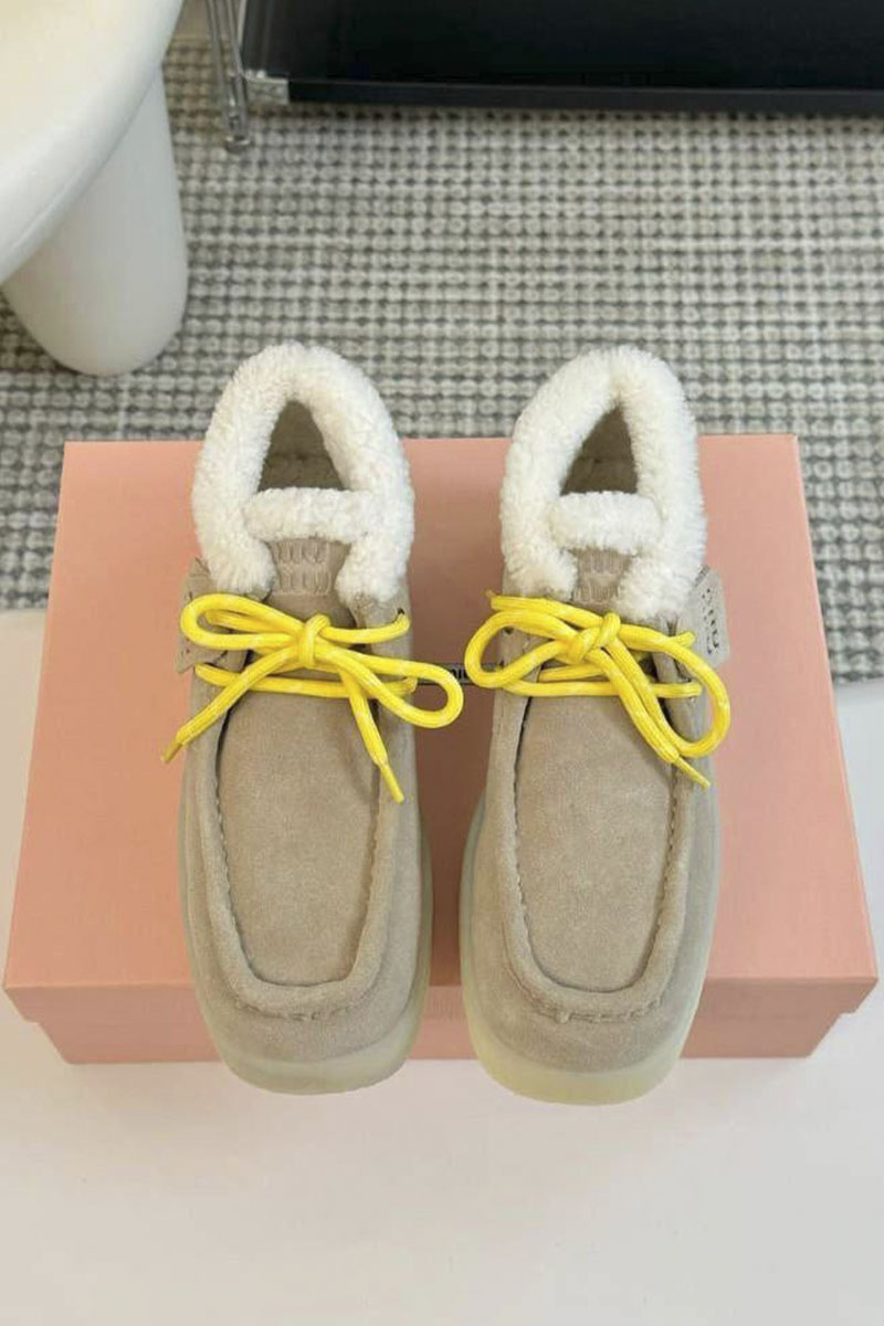 MIU MIU Женские замшевые лоферы с мехом premium