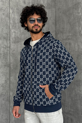 Двусторонняя кофта GG monogram - Navy 