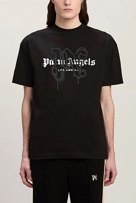 Чёрная футболка Los Angeles monogram spray