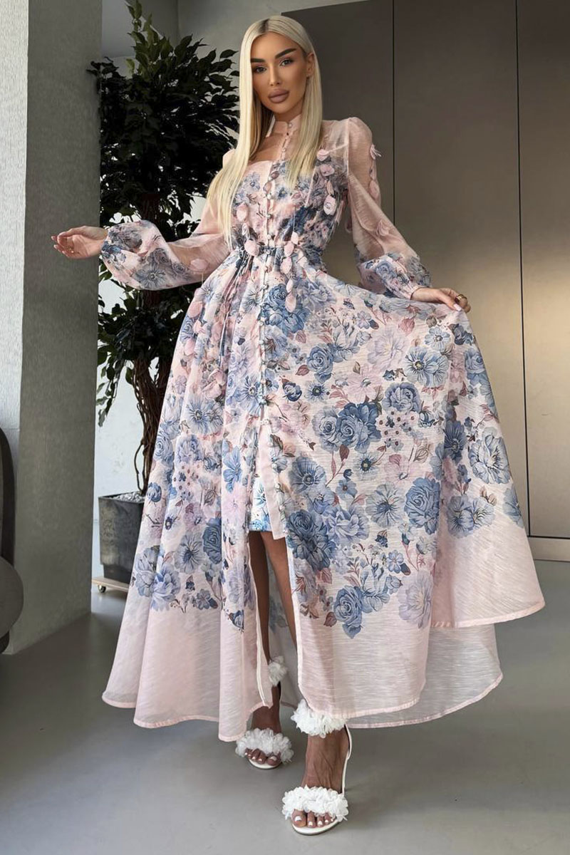 Zimmermann Женское платье с цветочным принтом розового цвета premium