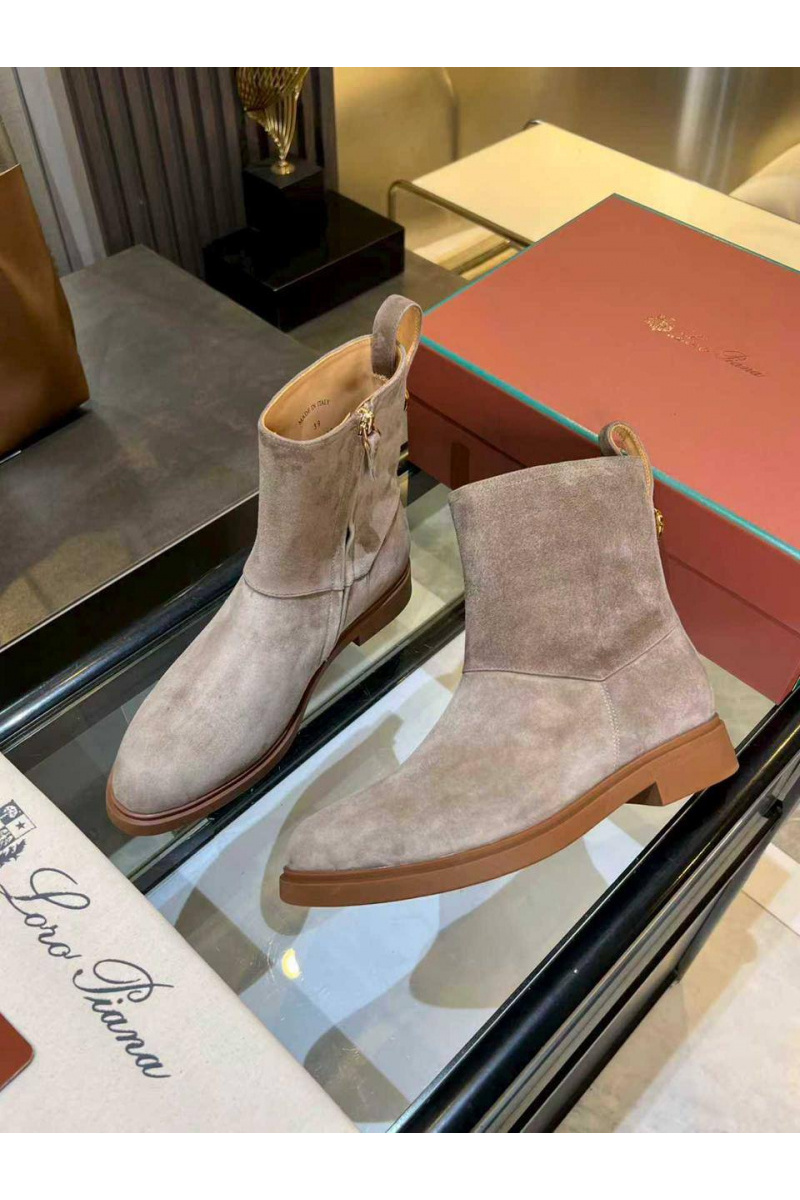 Loro Piana Женские замшевые сапоги premium - Grey