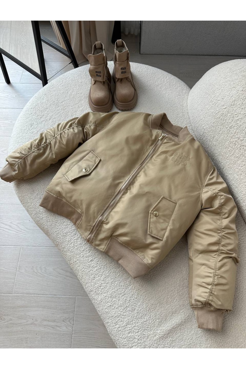 MIU MIU Женский бежевый бомбер Premium