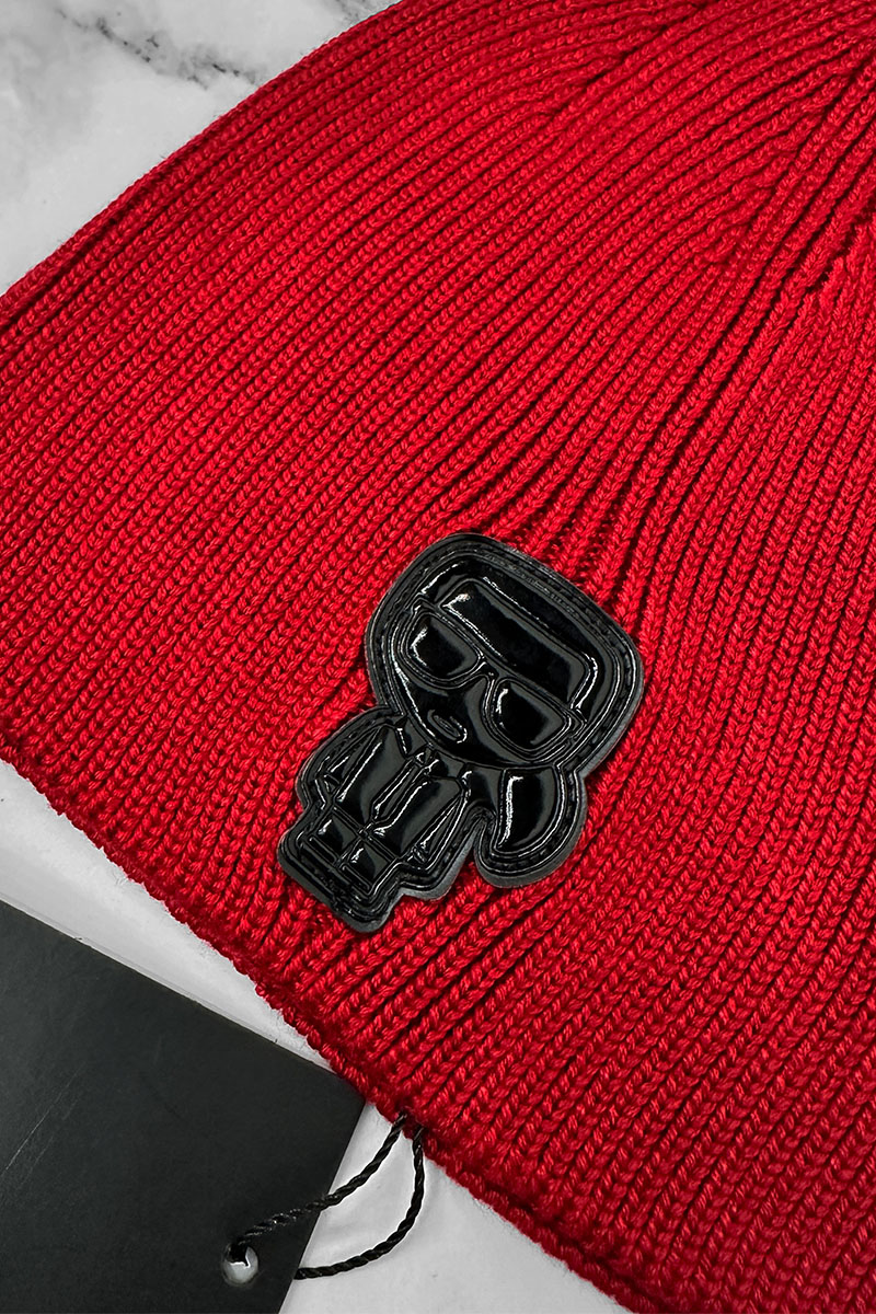 Company КL Мужская шапка красного цвета logo-patch