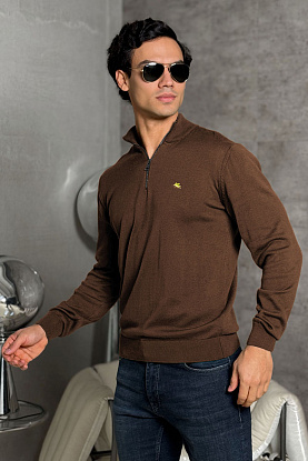 Мужская кофта zip-up - Brown