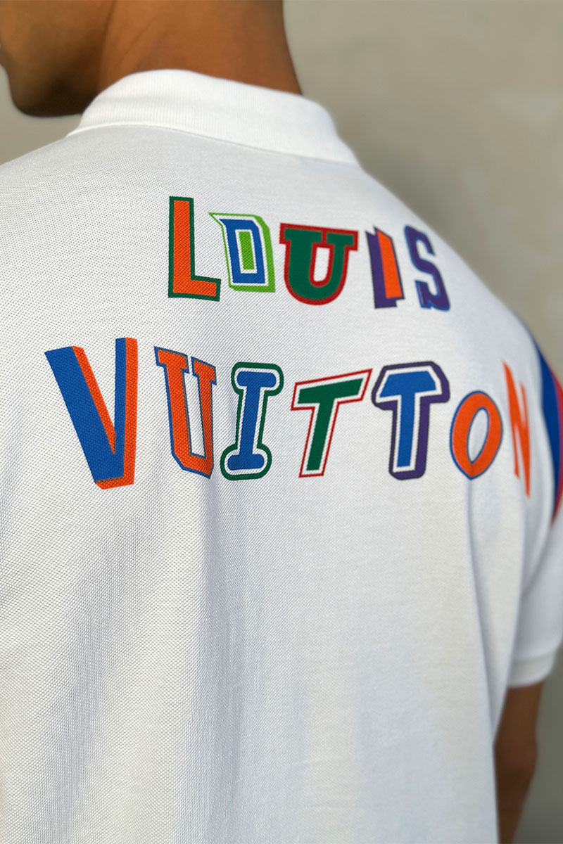 Lоuis Vuittоn Мужское поло белого цвета logo-print