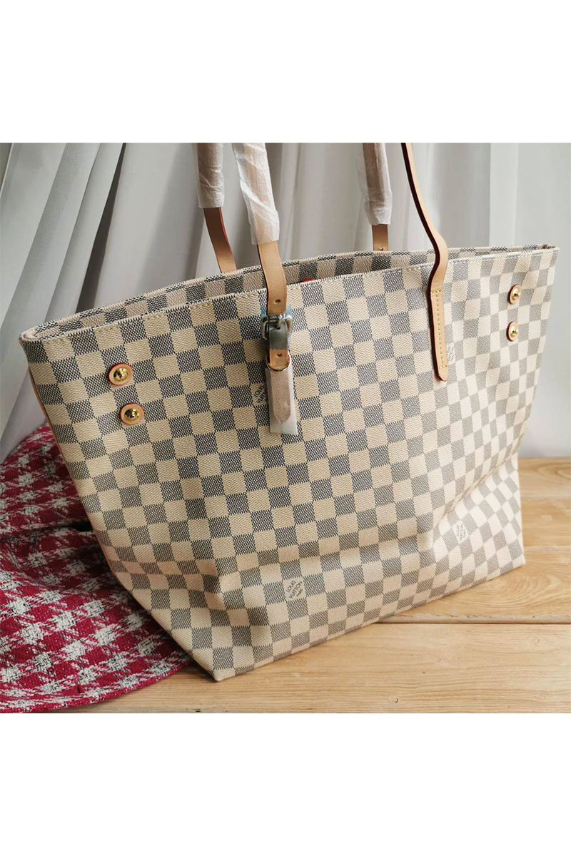 Lоuis Vuittоn Женская кожаная сумка Neverfull Articles de Voyage 45x31 см (2 расцветки)
