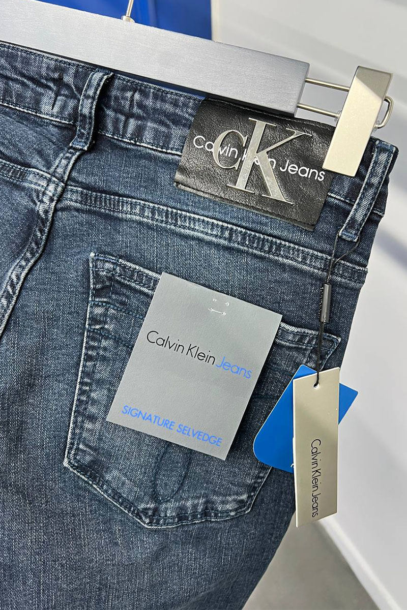Calvin Klein Мужские тёмно-синие джинсы 