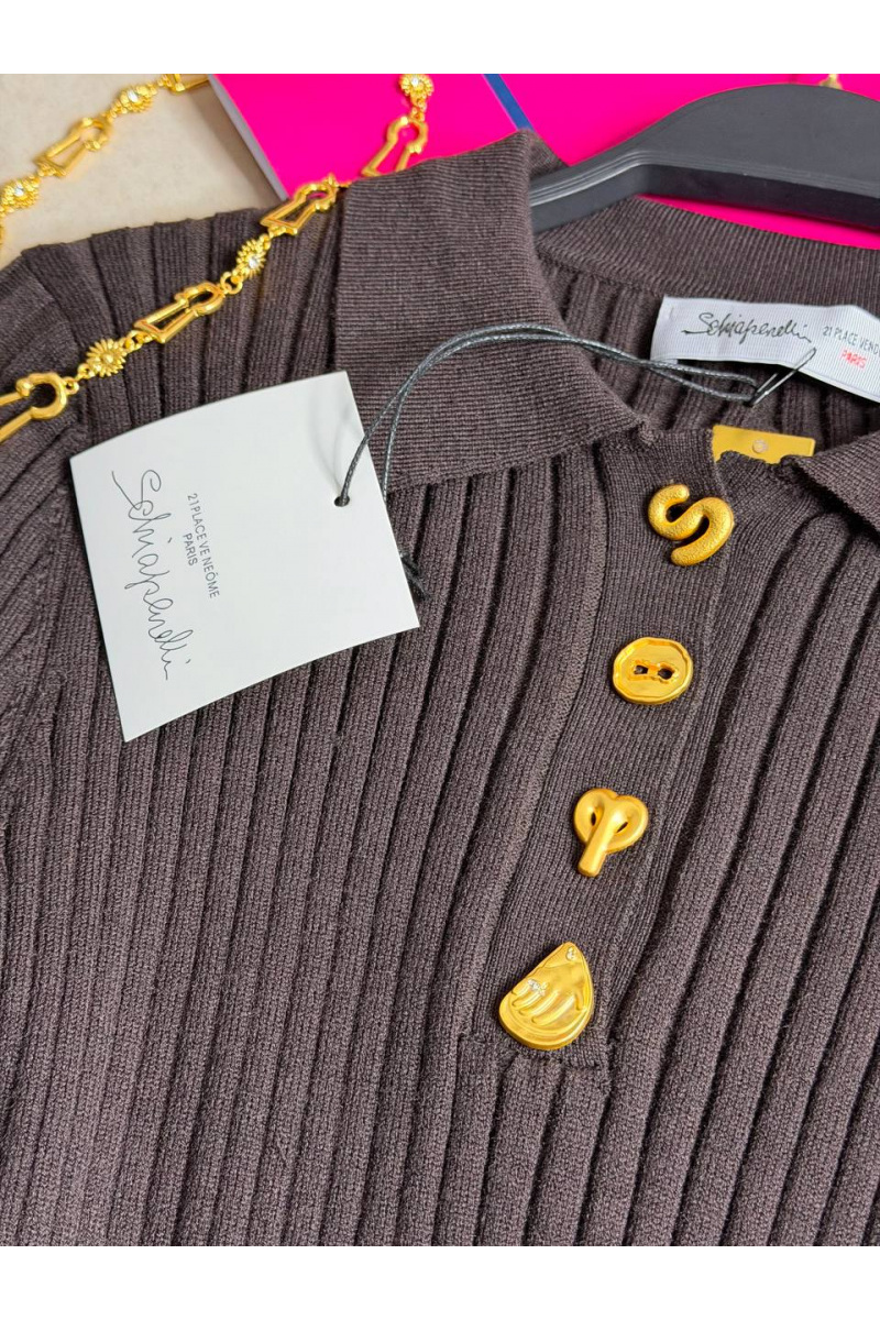 Schiaparelli Женское поло с длинным рукавом premium - Brown