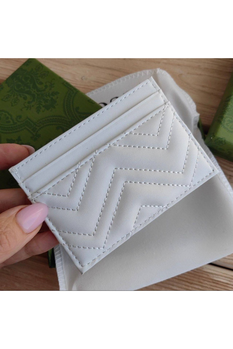 Gucci Кожаный чёрный кардхолдер GG logo-plaque 10x7 см - White