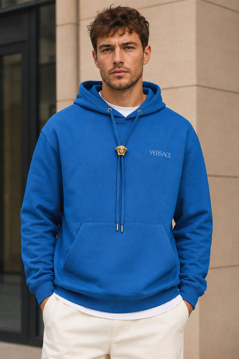 Versace Мужское синее худи Medusa 
