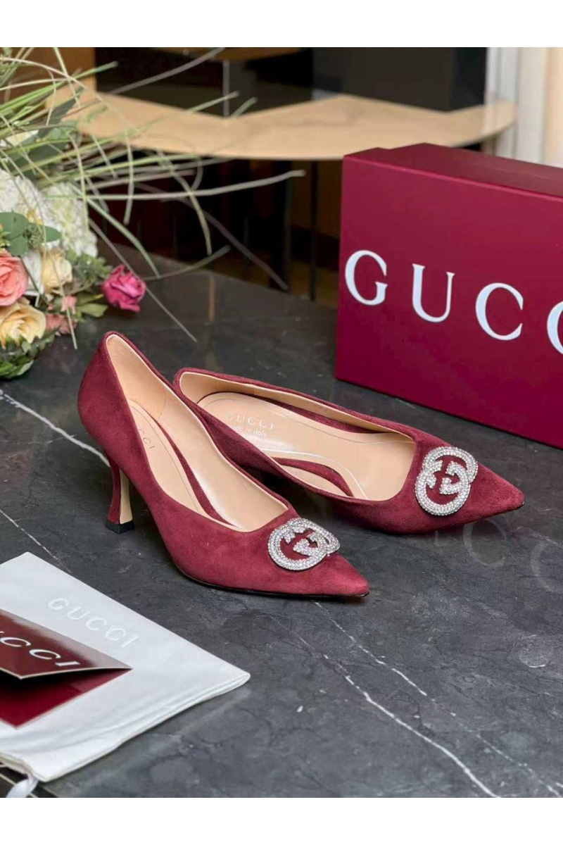 Gucci Женские замшевые туфли GG premium