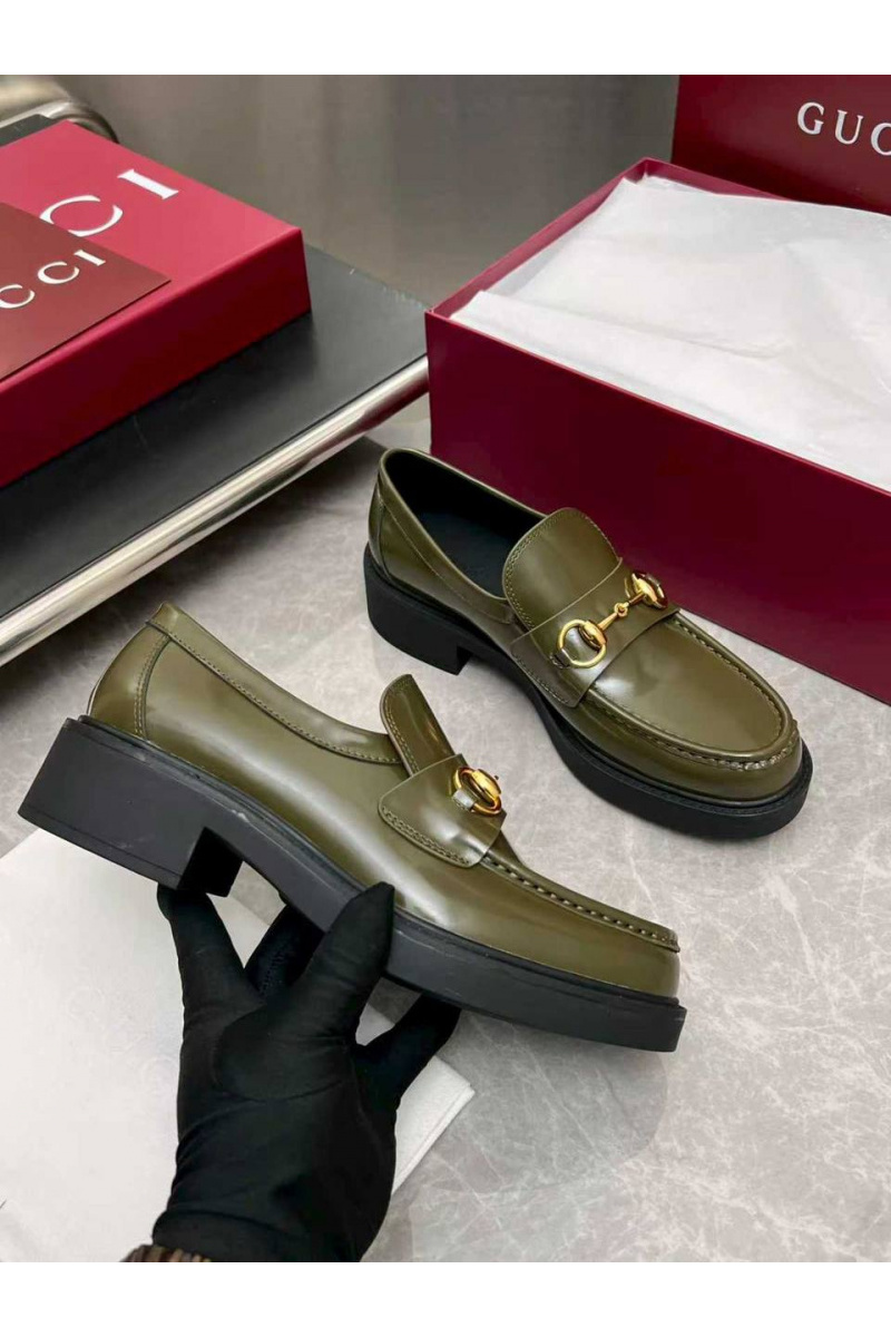 Gucci Женские кожаные лоферы Horsebit premium