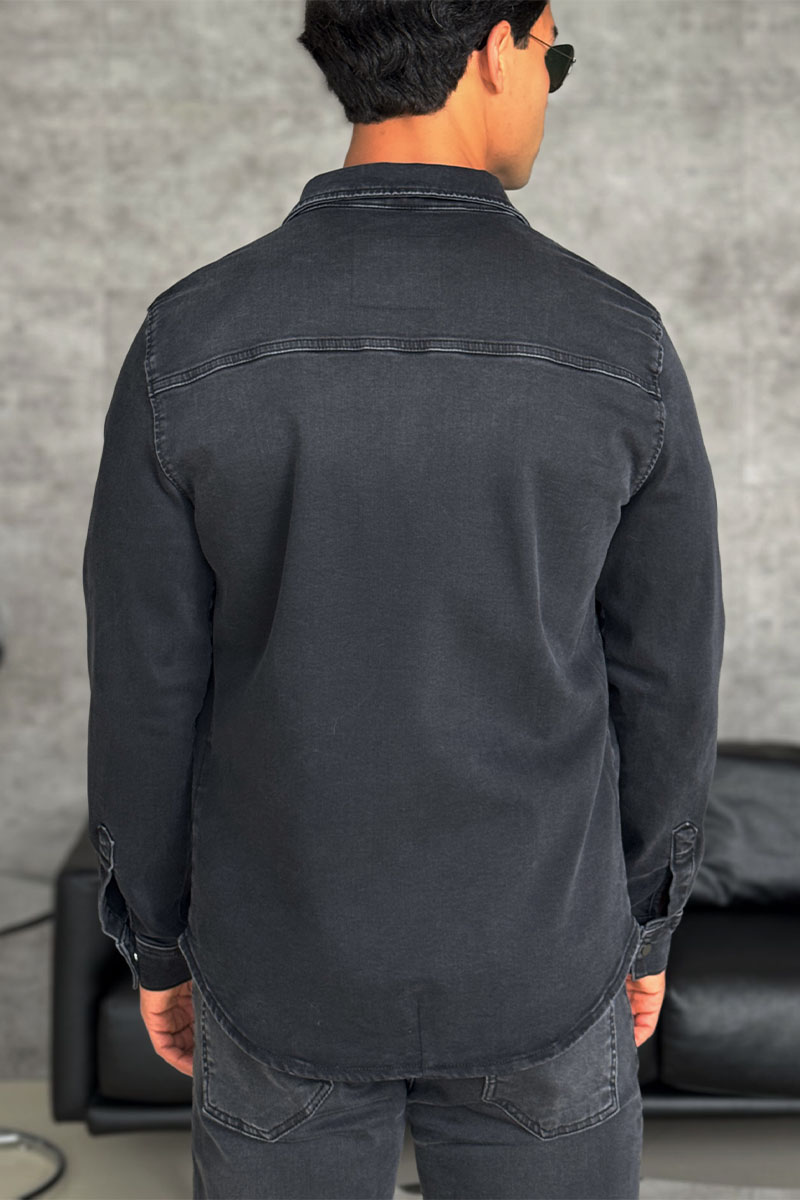 Loro Piana Джинсовая рубашка чёрного цвета