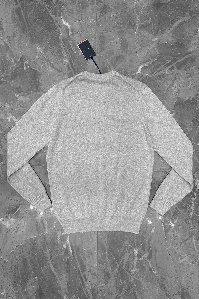 Tommy Hilfiger Мужской джемпер logo-embroidered - Grey