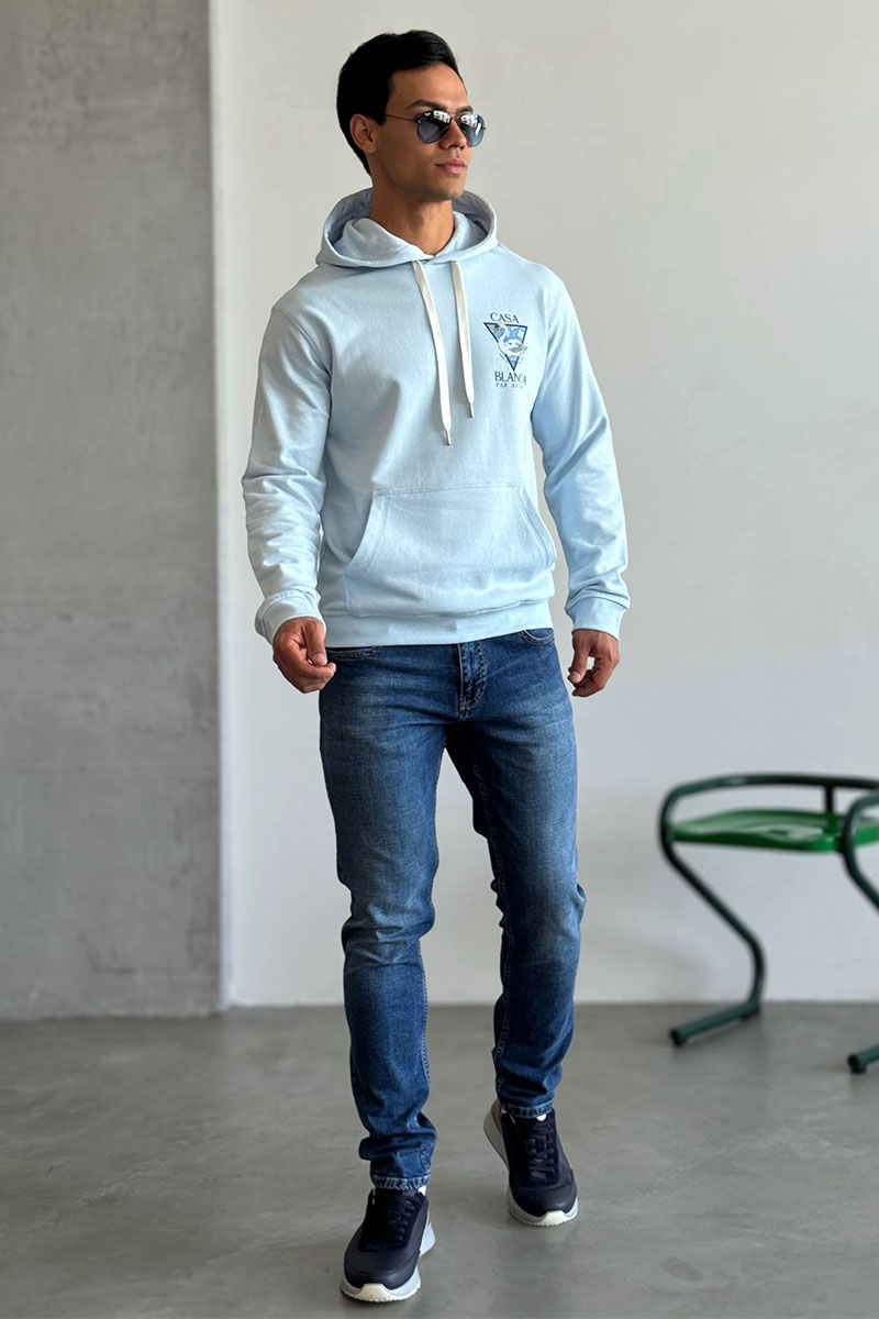 Casablanca Мужское голубое худи Par Avion