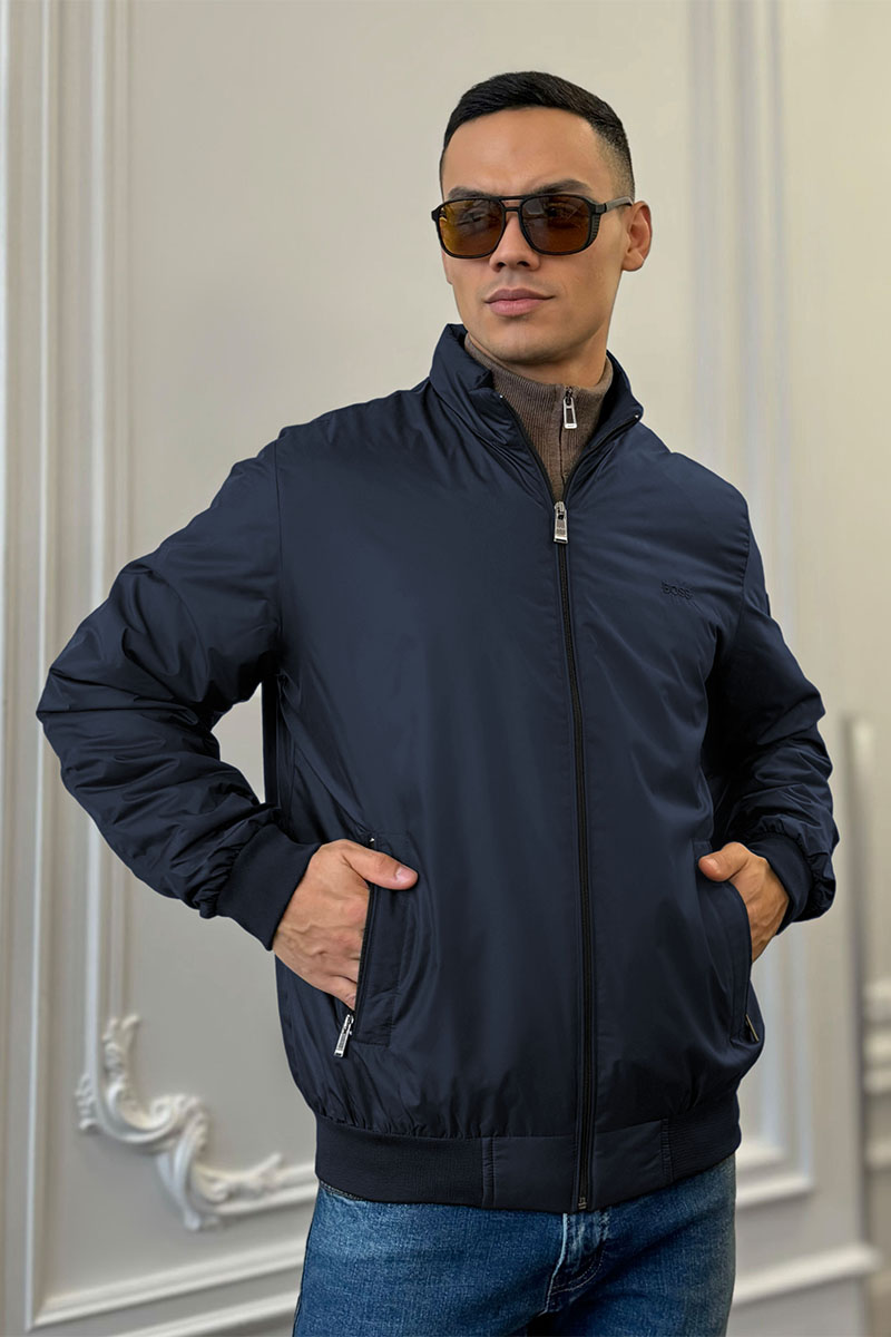 Hugо Воss Мужская тёмно-синяя куртка logo-patch 