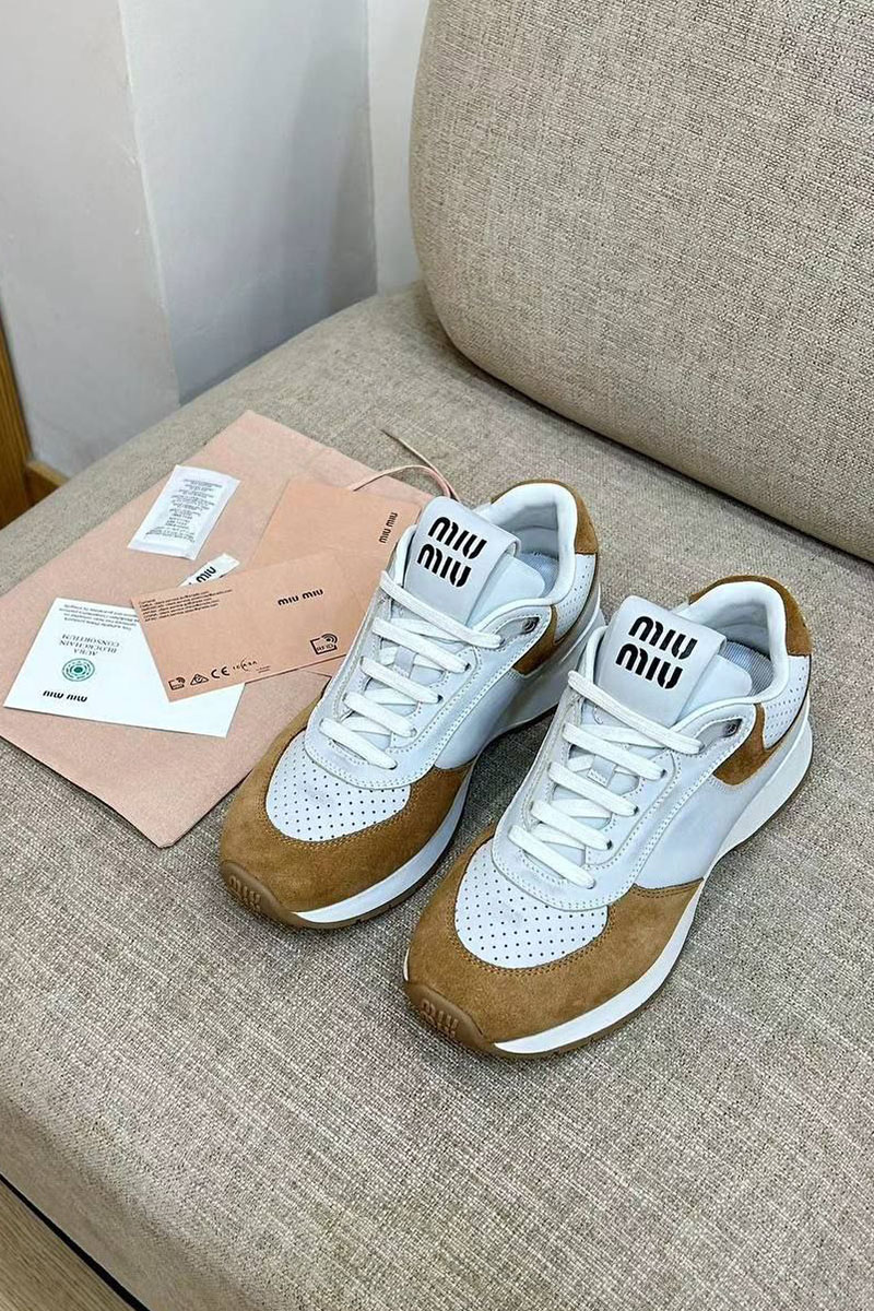MIU MIU Женские кроссовки Premium - Grey / Brown