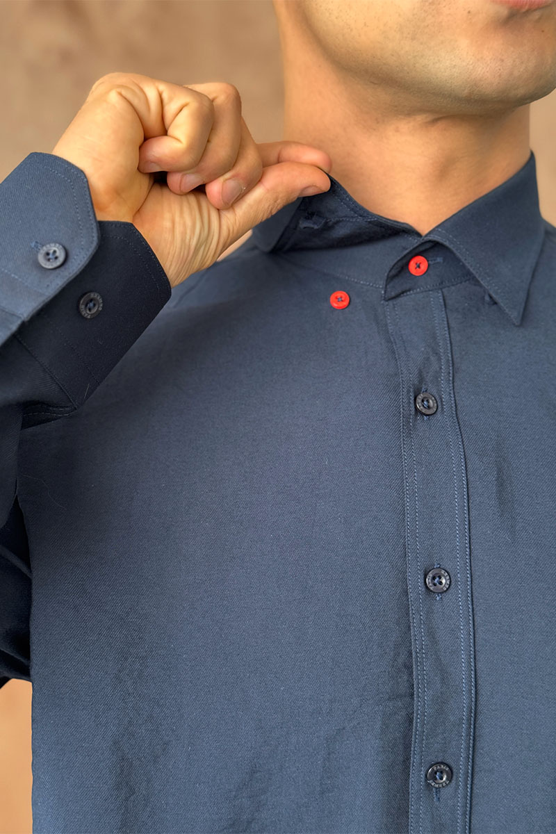 Hermes Мужская рубашка H embroidered - Navy 