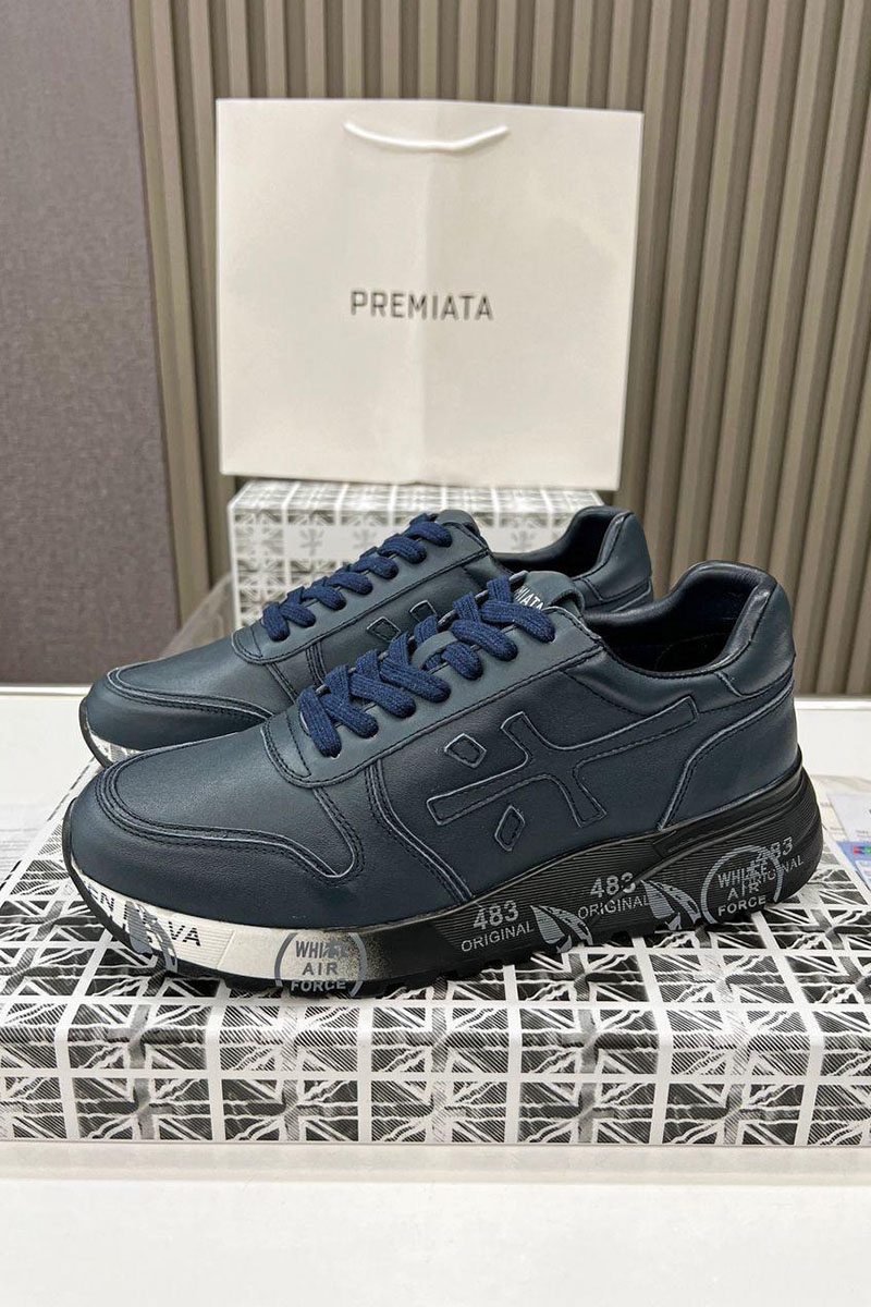 Premiata Мужские кожаные кроссовки Mick