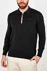 Поло с длинным рукавом Zip-Up TB logo - Black