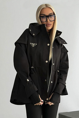 Женская нейлоновая ветровка premium - Black