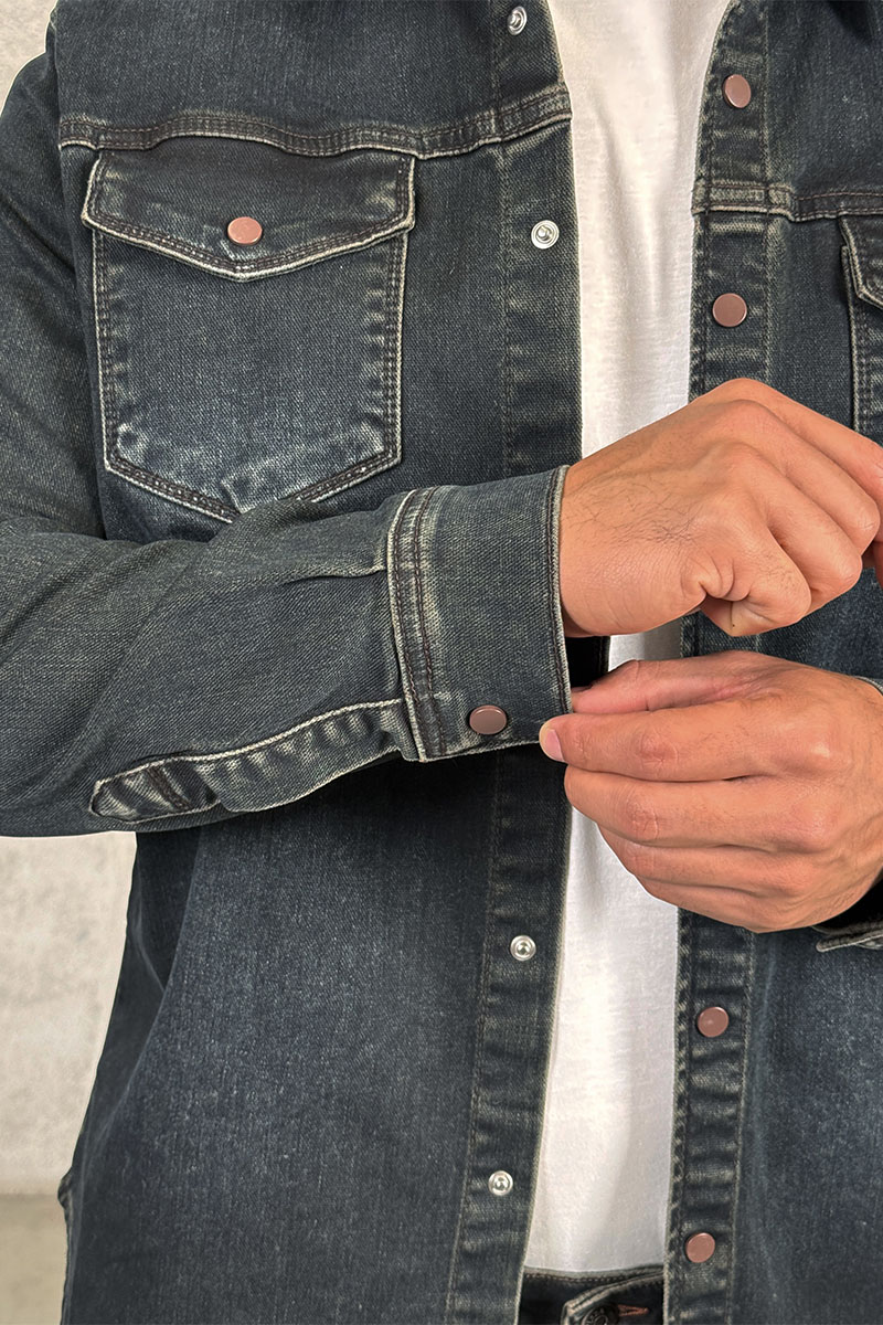 Loro Piana Джинсовая рубашка тёмно-синего цвета