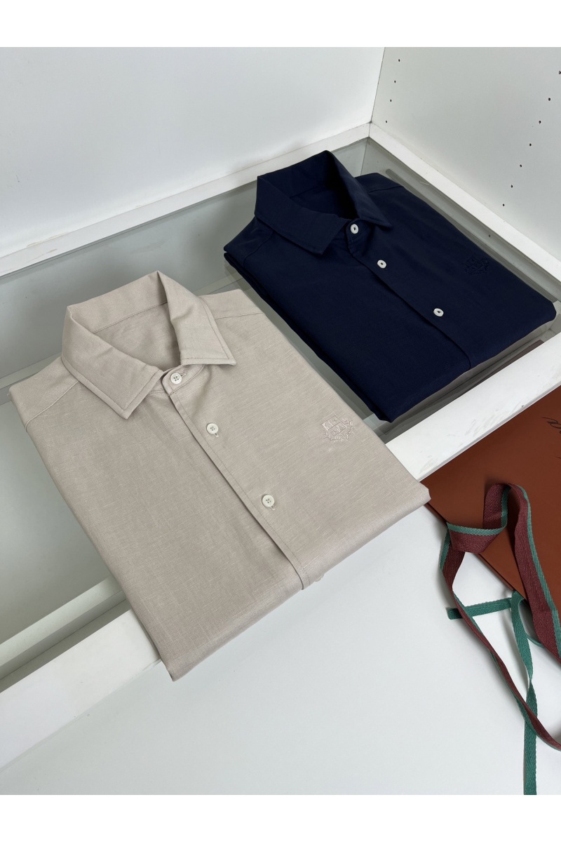 Loro Piana Мужская тёмно-синяя рубашка premium