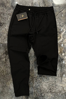 Мужские чёрные штаны logo-embroidered