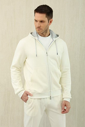 Кофта на молнии Premium - White